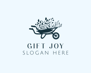 Wheelbarrow Flower Garden logo design