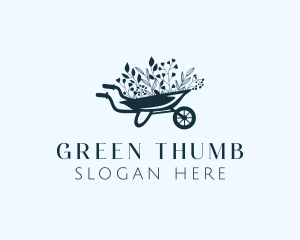 Horticulture - Wheelbarrow Flower Garden logo design