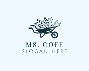 Wheelbarrow Flower Garden logo design