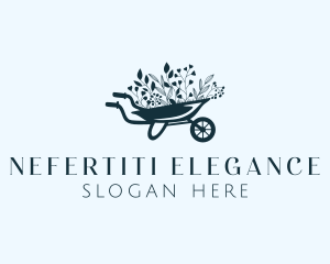 Wheelbarrow Flower Garden logo design