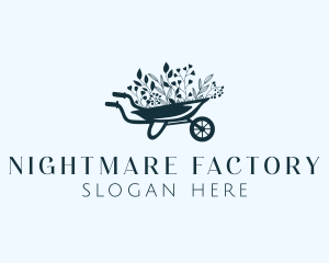 Wheelbarrow Flower Garden logo design