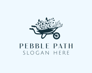 Wheelbarrow Flower Garden logo design