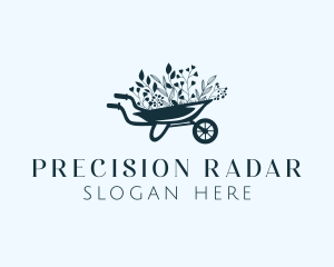 Wheelbarrow Flower Garden logo design