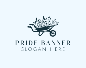 Wheelbarrow Flower Garden logo design