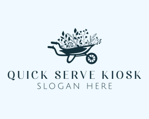 Wheelbarrow Flower Garden logo design