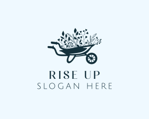 Wheelbarrow Flower Garden logo design