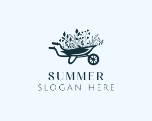 Wheelbarrow Flower Garden logo design