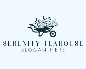 Wheelbarrow Flower Garden logo design