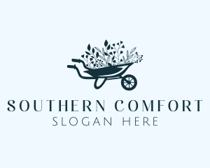 Wheelbarrow Flower Garden logo design