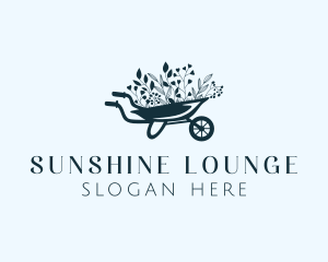 Wheelbarrow Flower Garden logo design