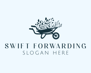 Wheelbarrow Flower Garden logo design