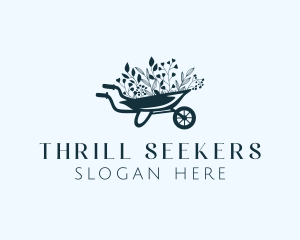 Wheelbarrow Flower Garden logo design