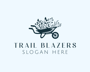 Wheelbarrow Flower Garden logo design