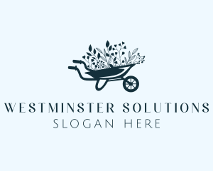 Wheelbarrow Flower Garden logo design