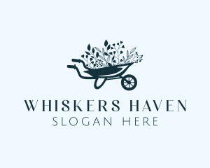 Wheelbarrow Flower Garden logo design