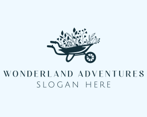 Wheelbarrow Flower Garden logo design