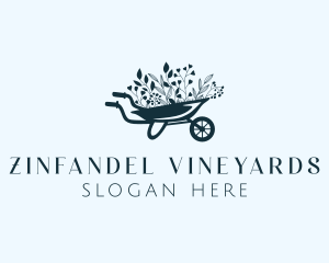 Wheelbarrow Flower Garden logo design