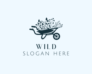 Wheelbarrow Flower Garden logo design