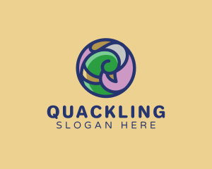 Sleeping Duck Bird logo design