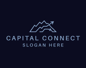 Mountain Business Arrow Statistics logo design