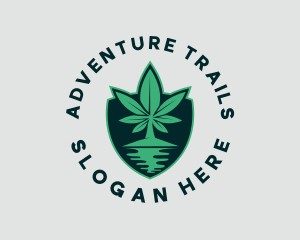 Island Marijuana Shield logo design