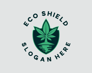 Island Marijuana Shield logo design