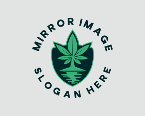 Reflection - Island Marijuana Shield logo design