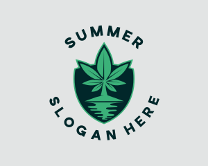 Island Marijuana Shield logo design