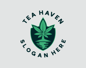 Island Marijuana Shield logo design