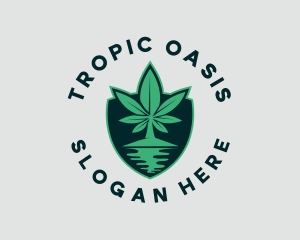 Island Marijuana Shield logo design