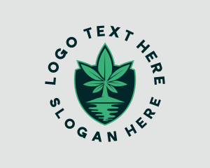 Reflection - Island Marijuana Shield logo design
