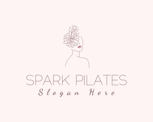 Aesthetic - Natural Flower Beauty Woman logo design