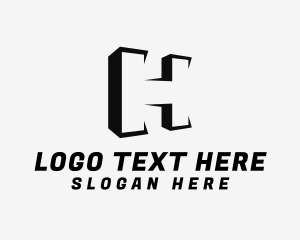 Negative Space - Business Modern Letter H logo design