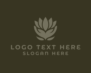 Reflexology - Floral Masseuse Hands logo design