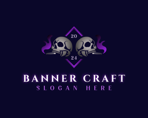 Skull Smoking Cigar logo design