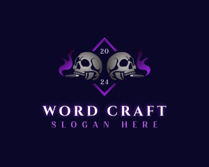 Skull Smoking Cigar logo design