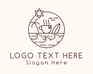 Swimming - Summer Beach Coffee logo design