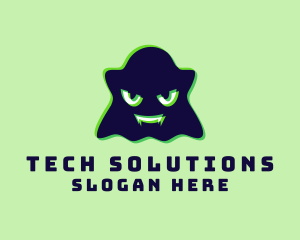 Techno - Gaming Ghost Monster logo design