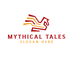 Flying Pegasus Mythology  logo design