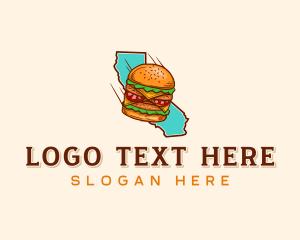 Pastrami Burger - California Cheeseburger Snack logo design