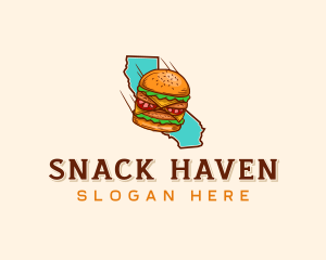 California Cheeseburger Snack logo design