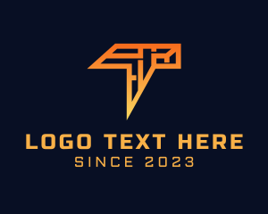 Orange - Letter T Chat Outline logo design