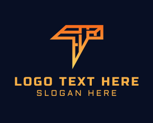 Letter T Chat Outline Logo