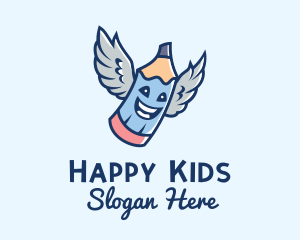 Happy Angel Wings  logo design