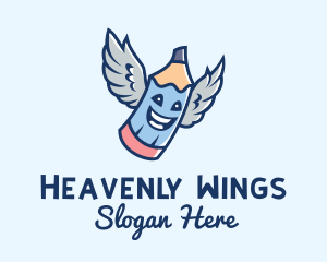 Happy Angel Wings  logo design