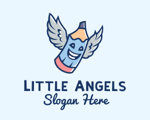 Happy Angel Wings  logo design