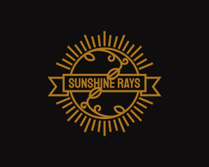 Sunshine Floral Badge logo design