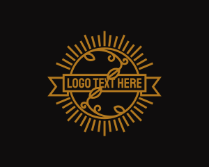 Traditional - Sunshine Floral Badge logo design