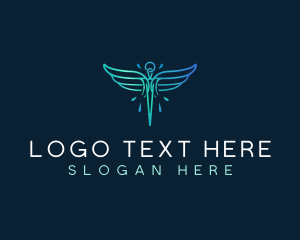 Medical Healthcare Wings logo design