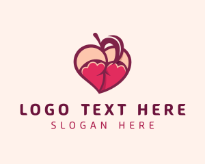 Naughty - Sexy Lingerie Peach logo design